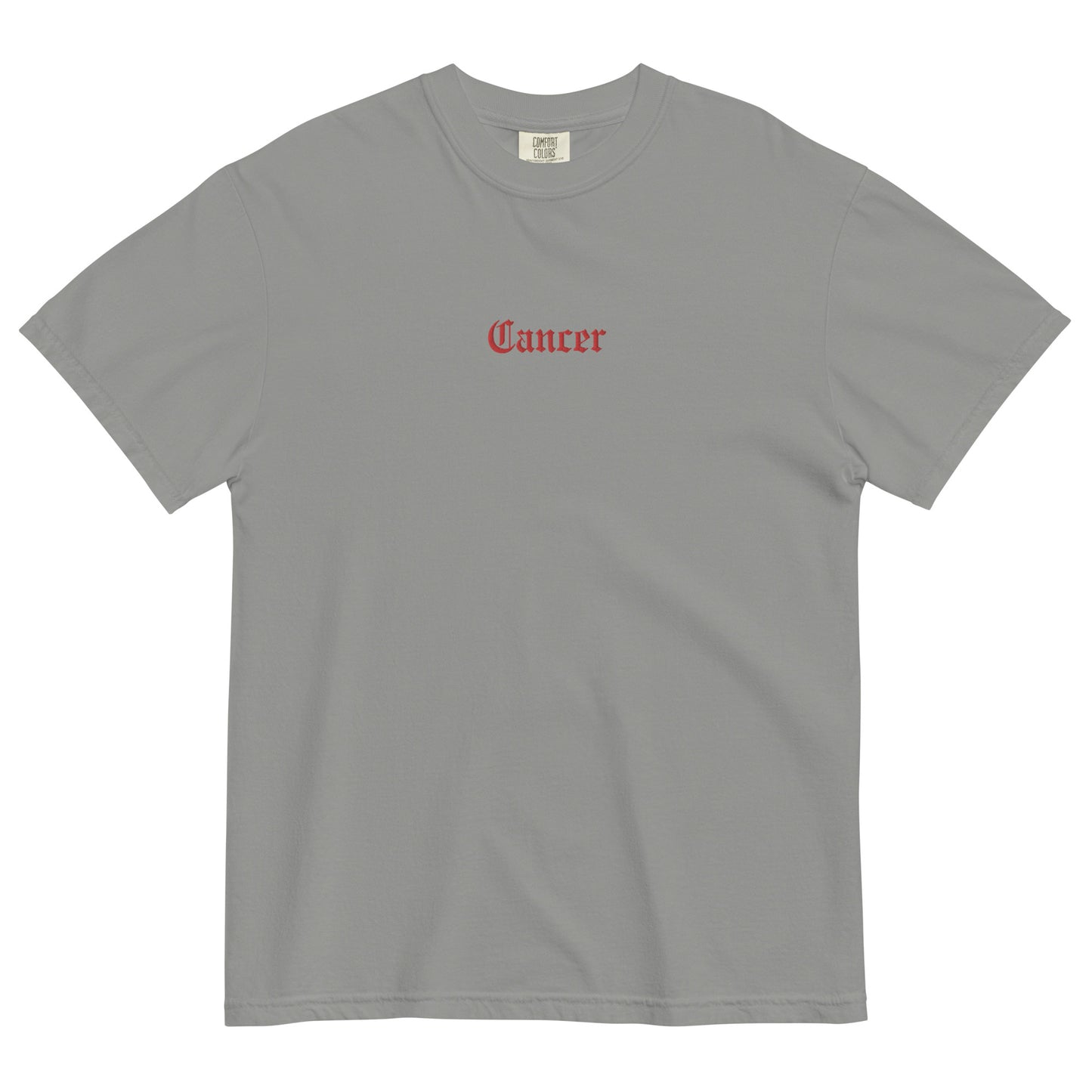 Cancer Embroidered heavyweight t-shirt