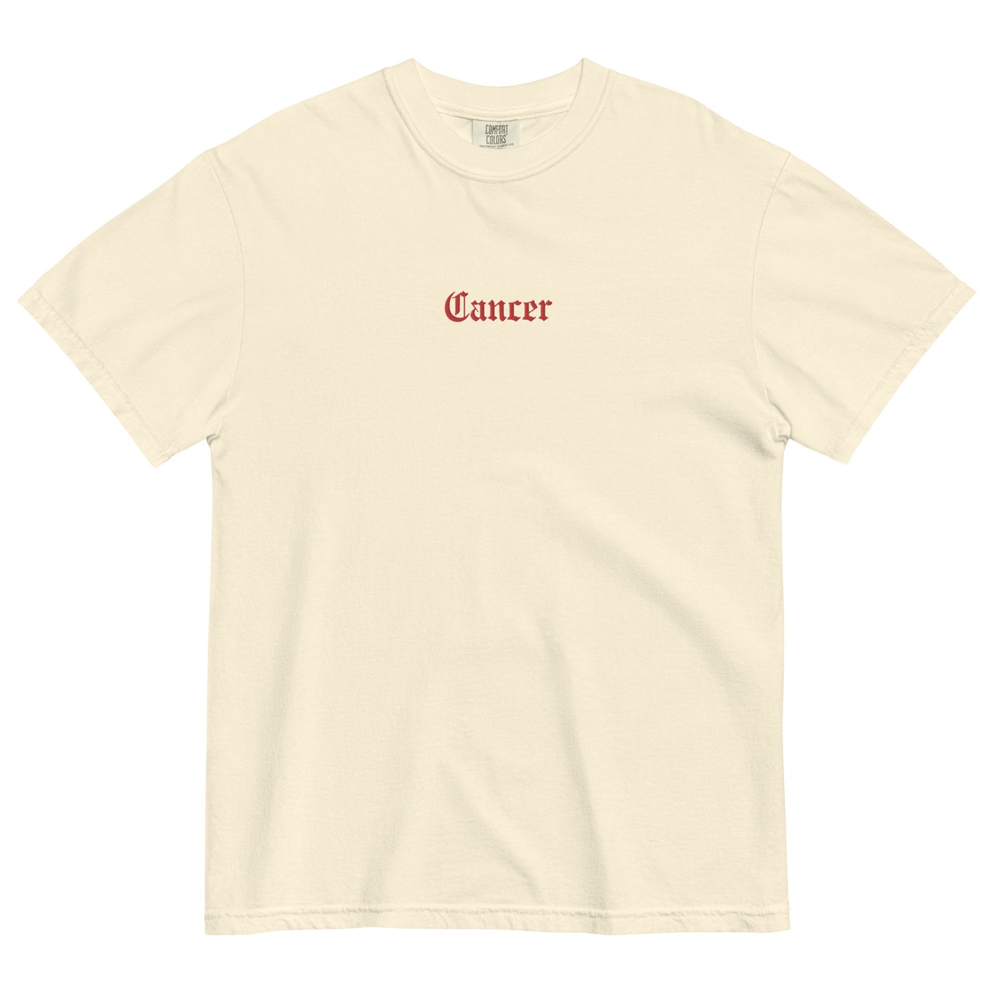 Cancer Embroidered heavyweight t-shirt