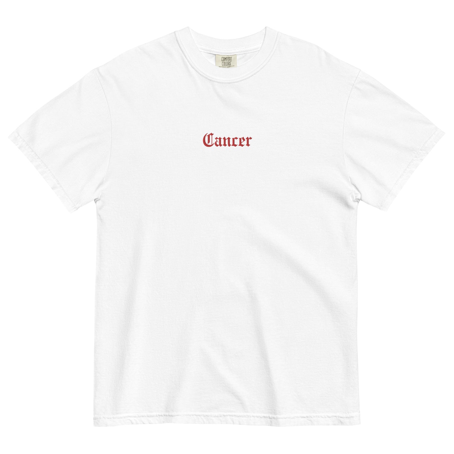 Cancer Embroidered heavyweight t-shirt